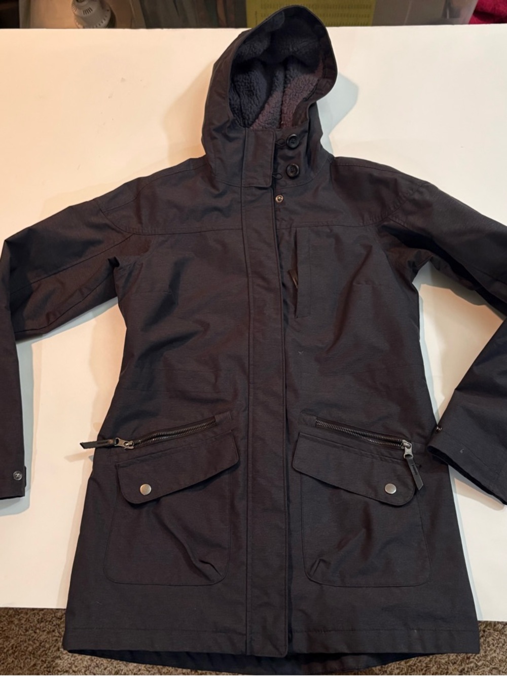 Columbia Women's Hooded Trench Coat - Charcoal